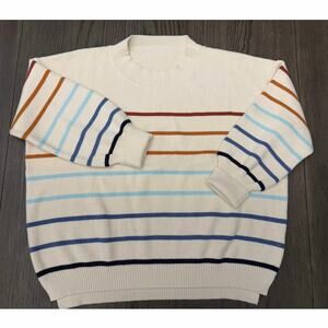 Grace & Lace Striped Knit Sweater XL Crew Neck